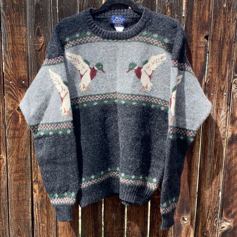 Woolrich wool duck knitted sweater size large